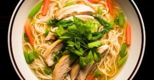 Quick & Healthy Packaged Pho Noodles 1 (chicken and vegetable pho bowl)
