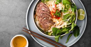 Quick & Healthy Packaged Pho Noodles 2 (beef and spinach pho bowl)