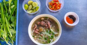 How to Make An Authentic Beef Pho Bowl at Home 1 (bowl of beef pho with toppings)