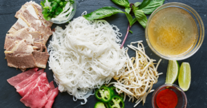 Beef Pho and Nutrition: Is It a Healthy Choice? 1 Bowl of pho noodles, broth, and fresh herbs.