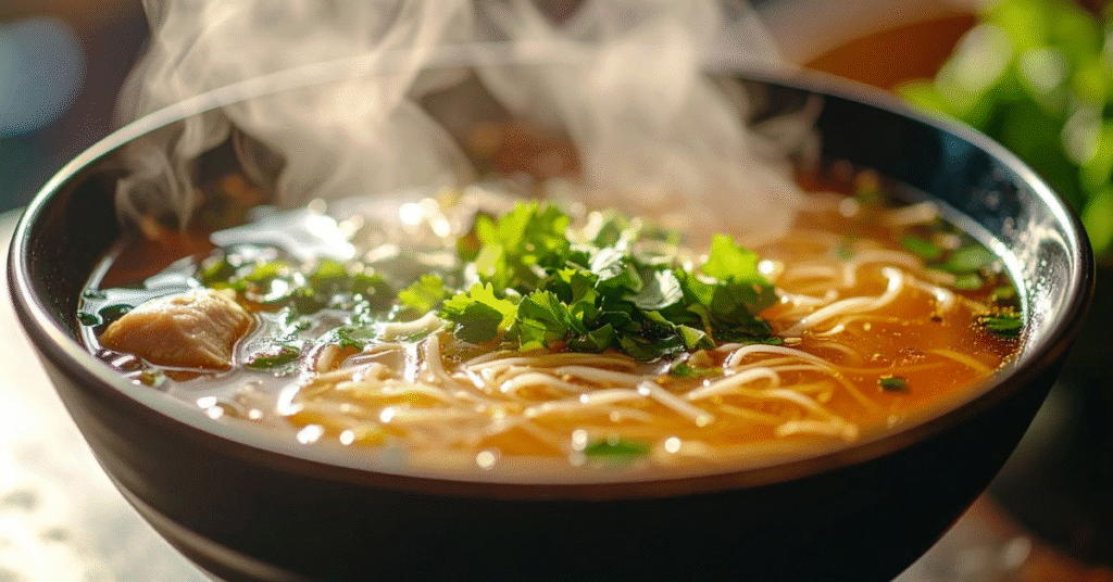 How Many Calories Are in Pho Soup? A Flavorful Guide with ShunFat 2 how many calories is in pho soup – steaming Vifon pho bowl ready to eat