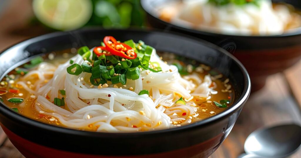 Bánh Phở Noodles: The Heart of Every Pho Bowl 2 pho rice noodles – soft and absorbent traditional noodles