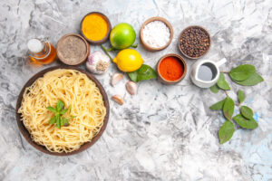 Salted Egg Noodle: The Savory Trend Taking Over Asian Cuisine 3 salted egg flavored instant noodles package on a white background.